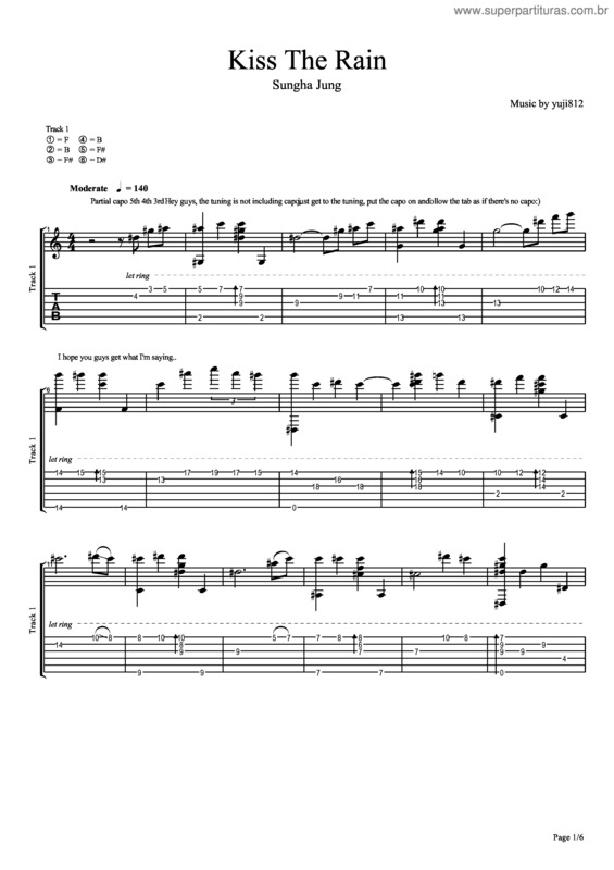 Partitura da música Kiss The Rain v.3