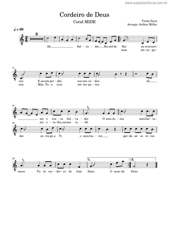 Partitura da música Kit De Voz Tenor  Cordeiro De Deus Tenor
