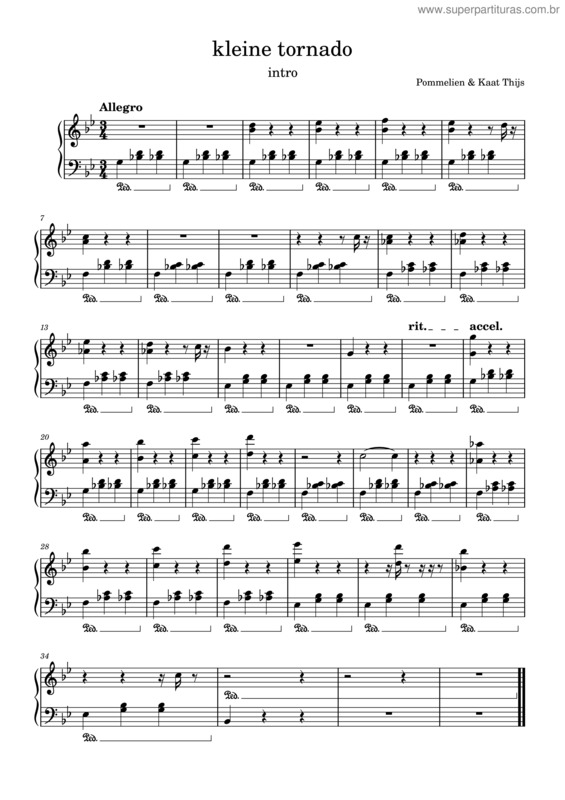 Partitura da música Kleine Tornado – Pommelien Thijs Intro