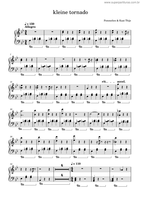 Partitura da música Kleine Tornado – Pommelien Thijs Kleine Tornado – Pommelien & Kaat Thijs
