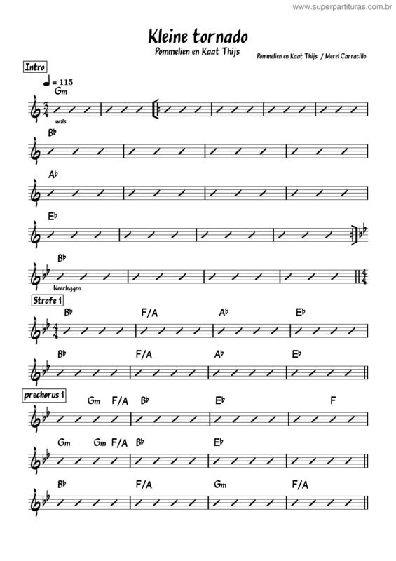Partitura da música Kleine Tornado Chords