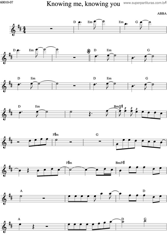 Partitura da música Knowing Me, Knowing You v.5