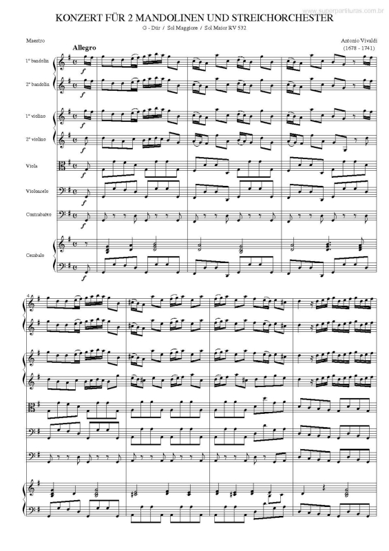 Partitura da música Konzert Für 2 Mandolinen und Streichorchester