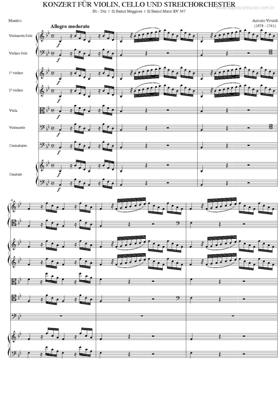 Partitura da música Konzert Für Violin, Cello und Streichorchester