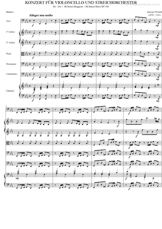 Partitura da música Konzert Für Violoncello und Streichorchester