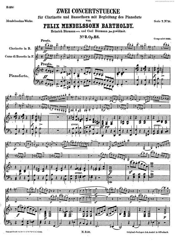 Partitura da música Konzertstück No. 2
