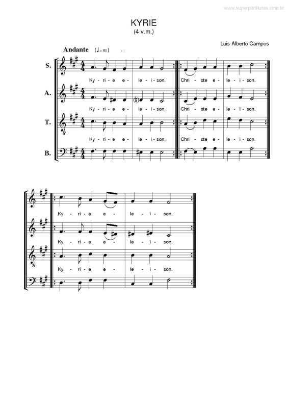Partitura da música Kyrie v.2