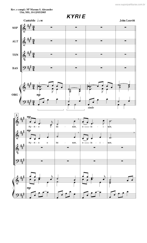 Partitura da música Kyrie v.3