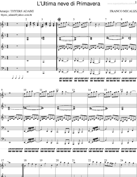 Partitura da música L` Ultima Neve Di Primavera