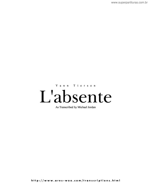 Partitura da música L`Absente v.2