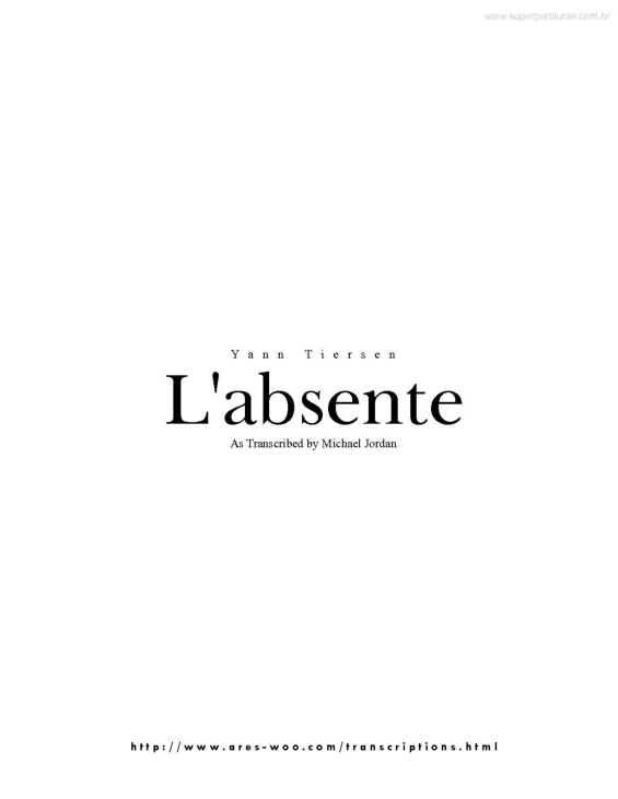 Partitura da música L`Absente