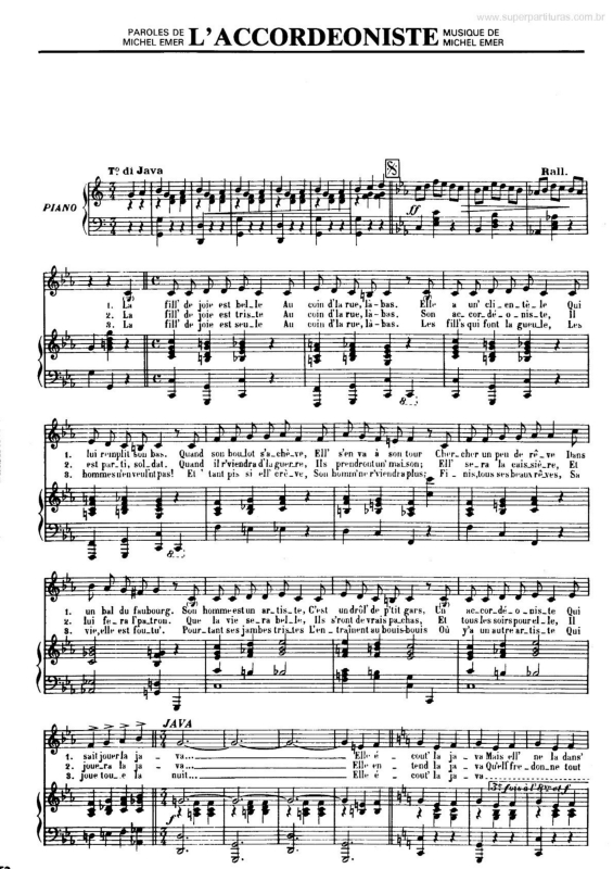Partitura da música L`Accordéoniste v.2