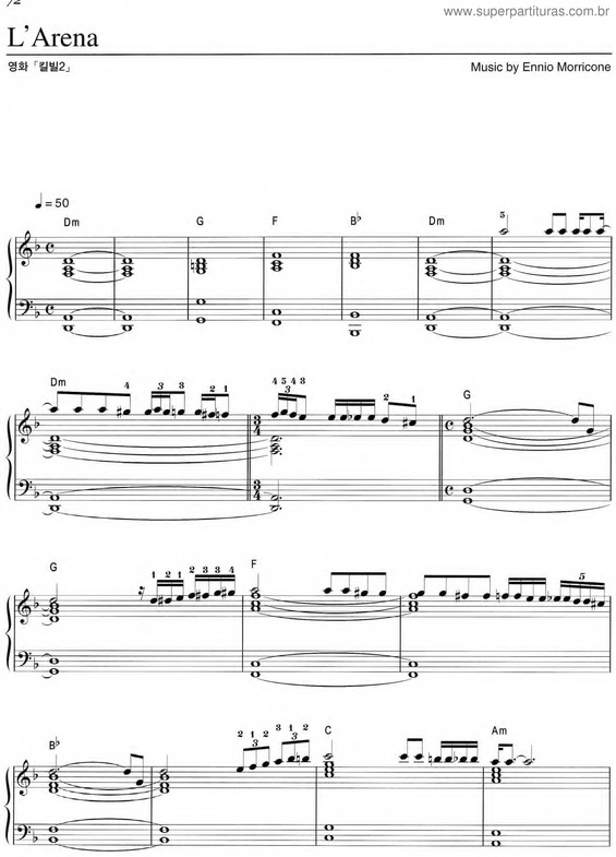 Partitura da música L`Arena