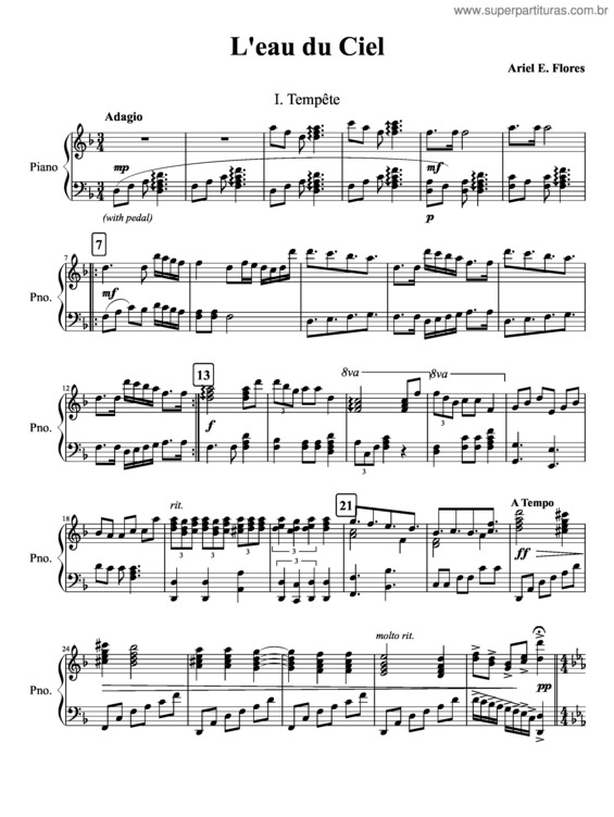 Partitura da música L`Eau Du Ciel