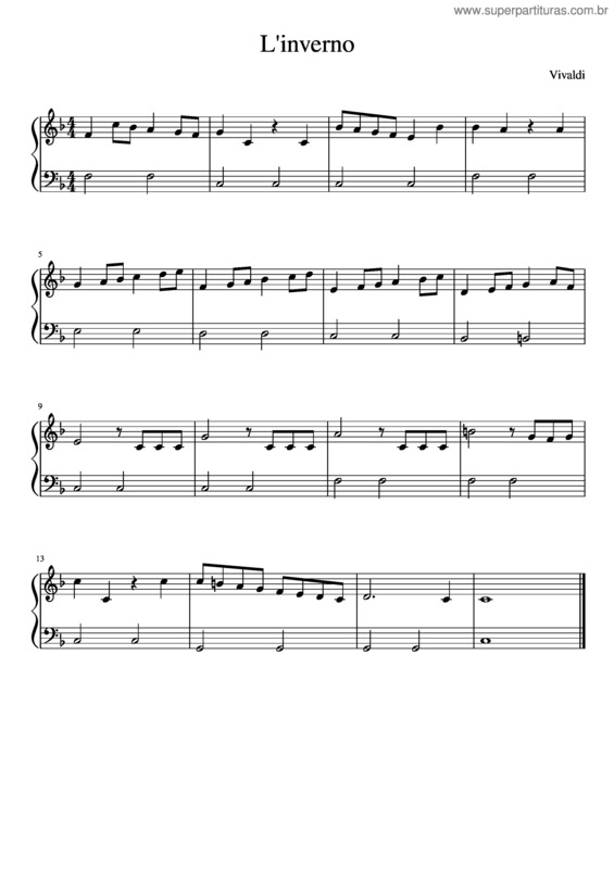 Partitura da música L Inverno v.2