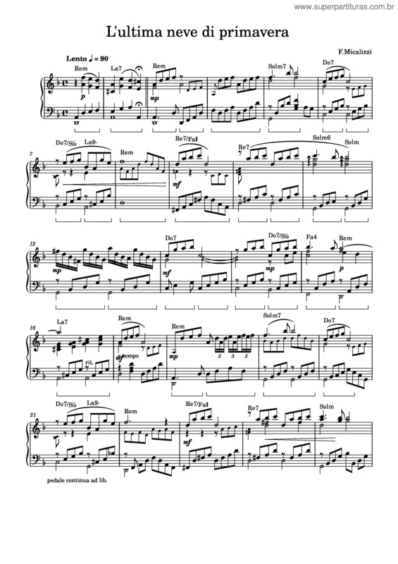 Partitura da música L`Ultima Neve Di Primavera v.3