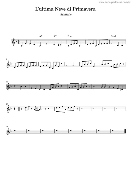 Partitura da música L`Ultima Neve Di Primavera v.4