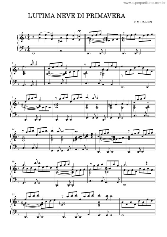 Partitura da música L`Utima Neve Di Primavera