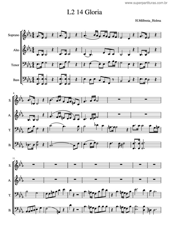 Partitura da música L2 14 Gloria