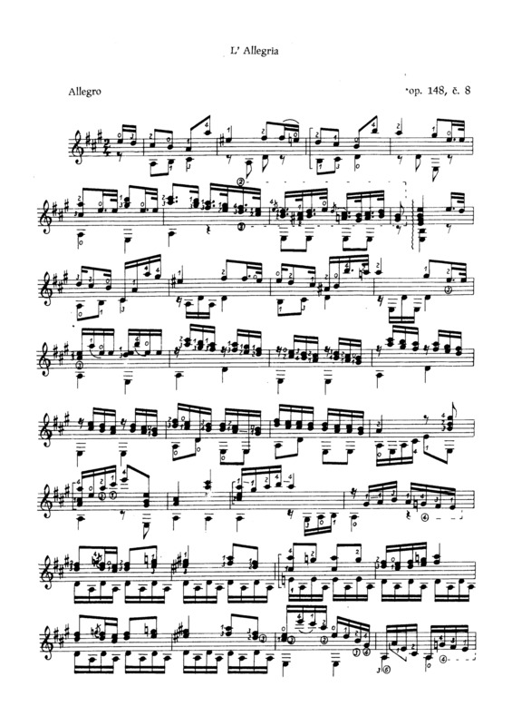 Partitura da música La Allegria Op 148