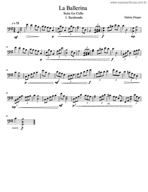 Partitura da música La Bailarina 1 Sarabonde
