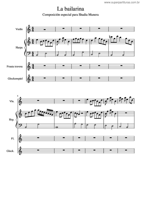 Partitura da música La Bailarina v.2