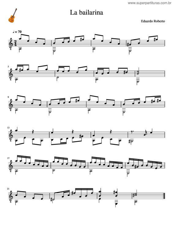 Partitura da música La Bailarina