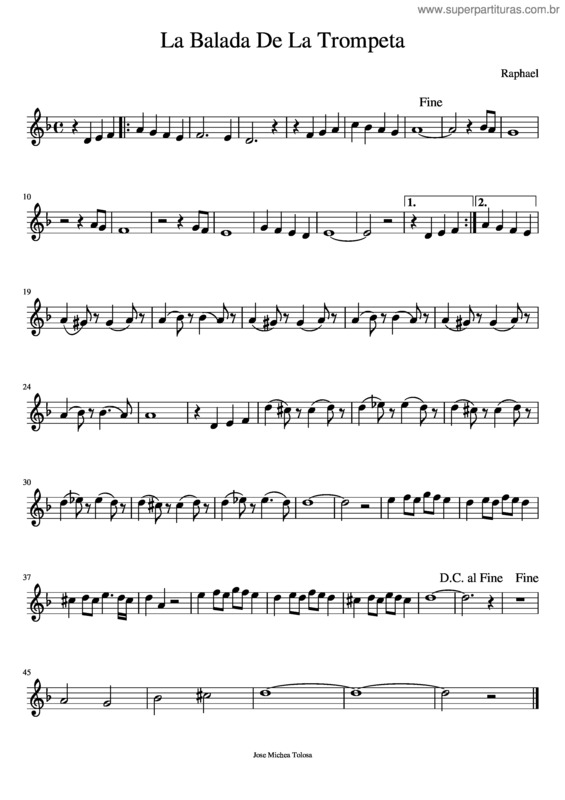 Partitura da música La Balada De La Trompeta v.2