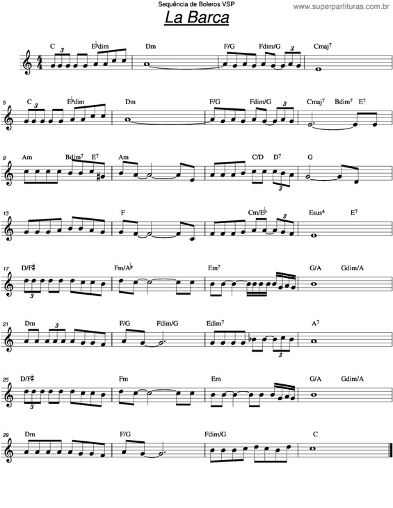 Partitura da música La Barca v.10