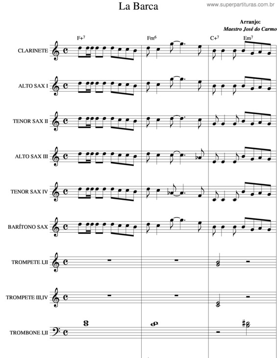 Partitura da música La Barca v.3