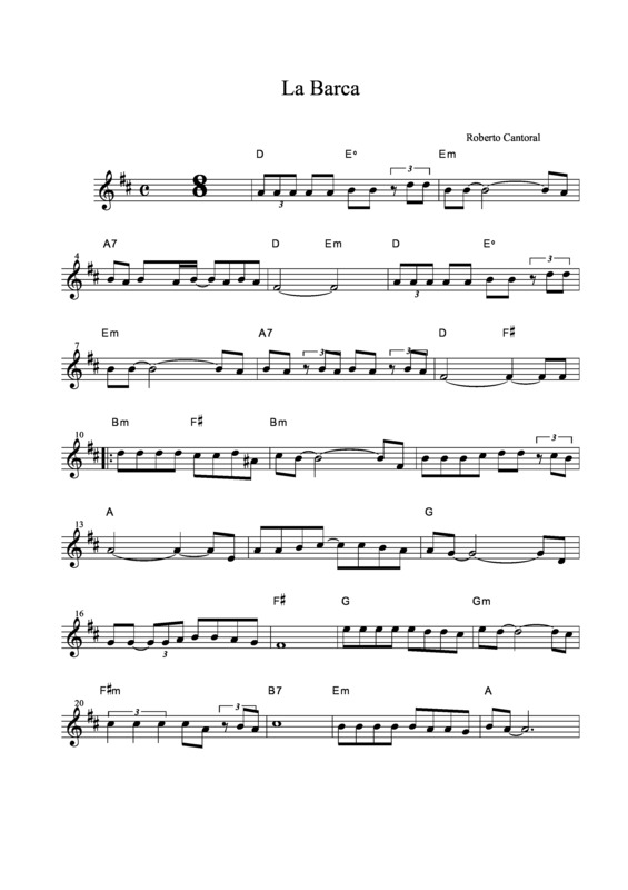 Partitura da música La Barca v.6