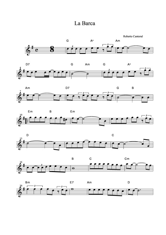 Partitura da música La Barca v.7