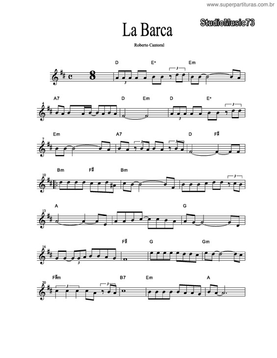 Partitura da música La Barca