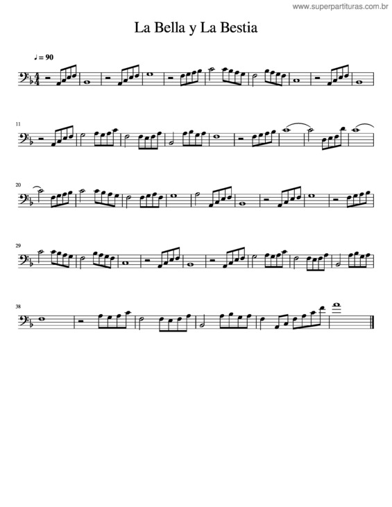 Partitura da música La Bella Y La Bestia