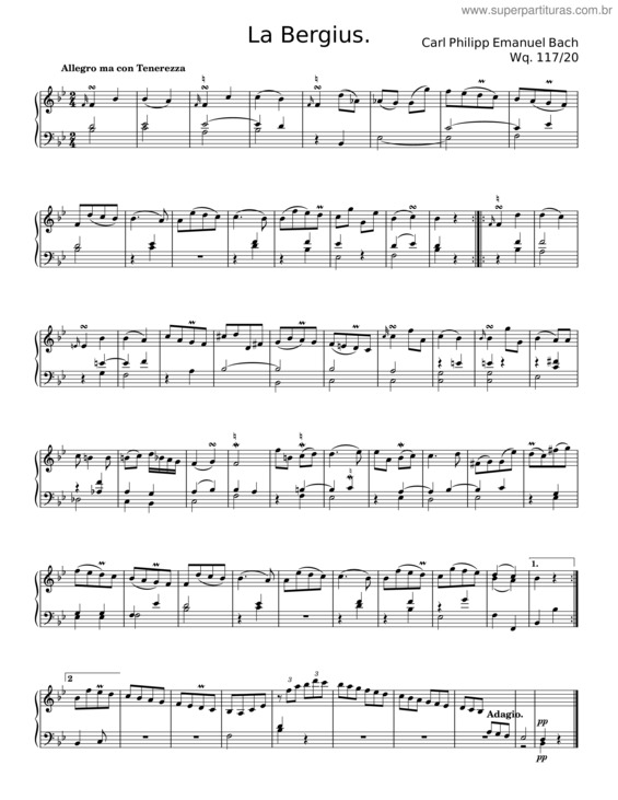 Partitura da música La Bergius, H.90 – Carl Philipp Emanuel Bach