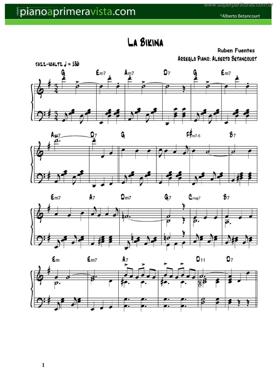 Partitura da música La Bikina