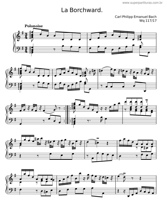 Partitura da música La Borchward, H.79 – Carl Philipp Emanuel Bach