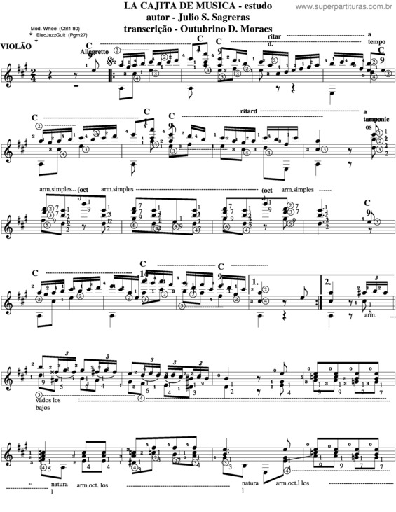 Partitura da música La Cajita De Musica