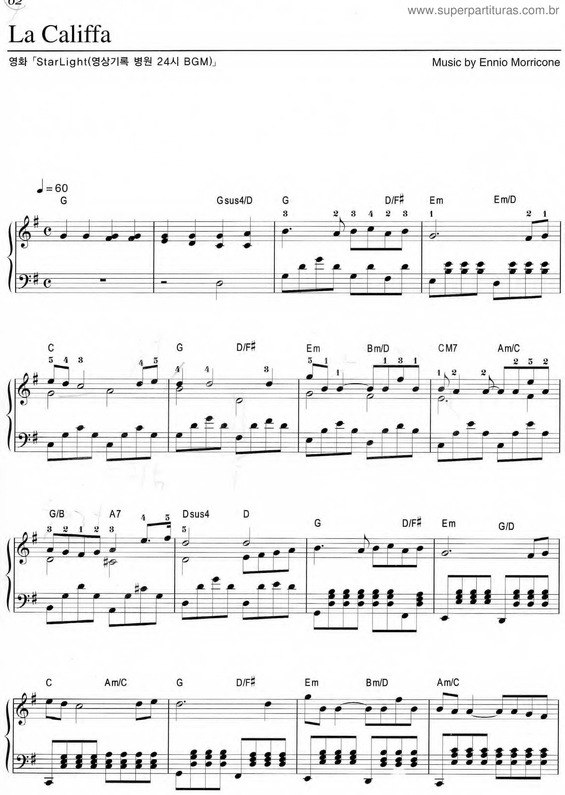 Partitura da música La Califfa v.2