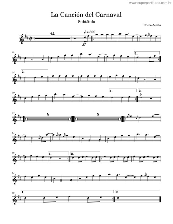 Partitura da música La Canción Del Carnaval