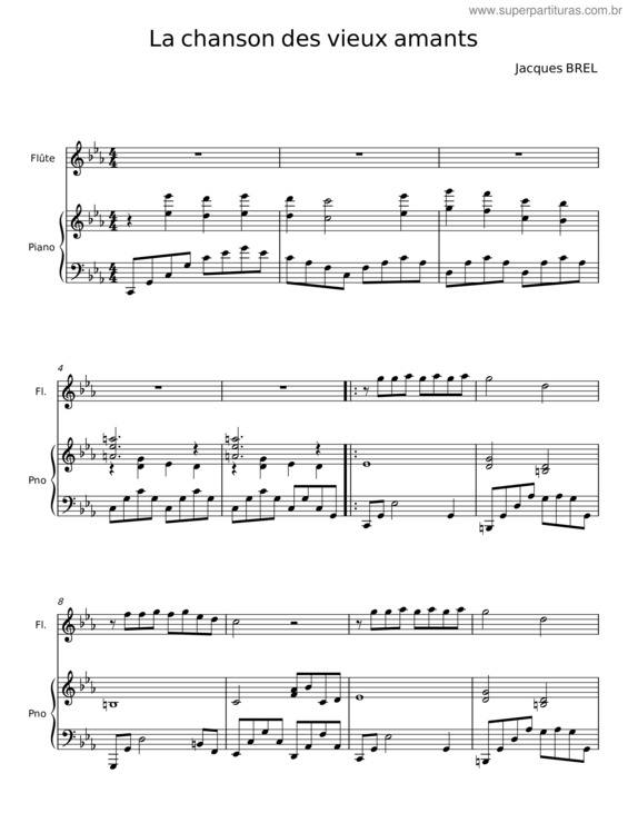 Partitura da música La Chanson Des Vieux Amants – Jacques Brel v.6