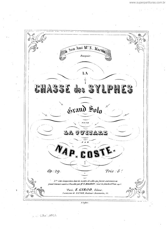 Partitura da música La Chasse des Sylphes