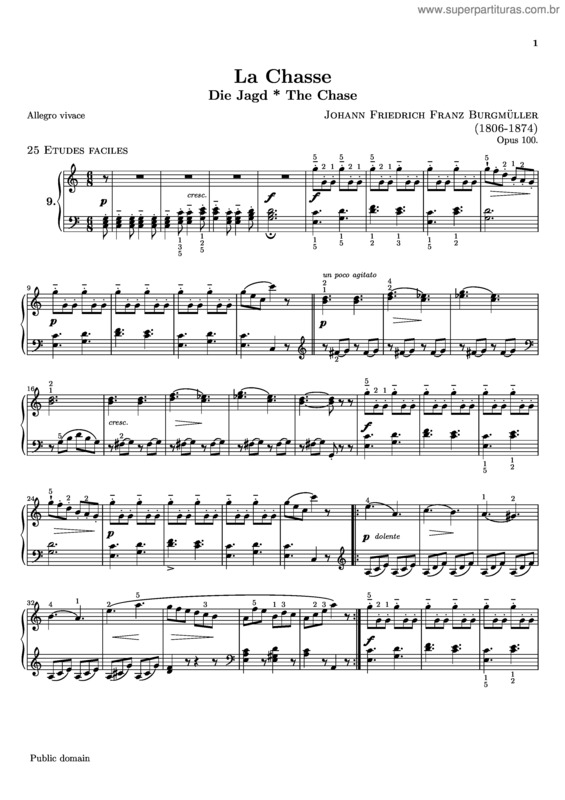 Partitura da música La Chasse