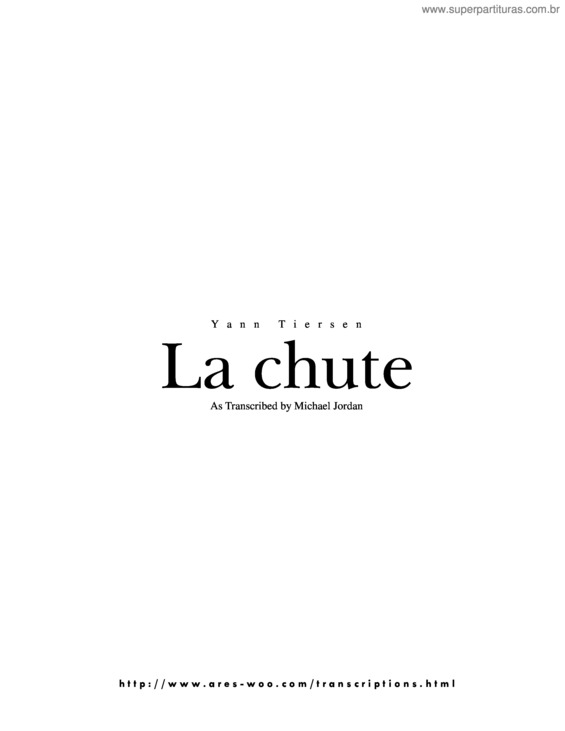 Partitura da música La Chute v.2