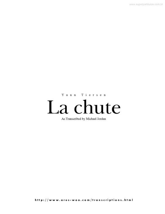 Partitura da música La Chute