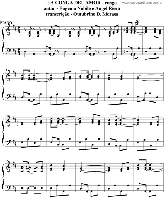 Partitura da música La Conga Del Amor