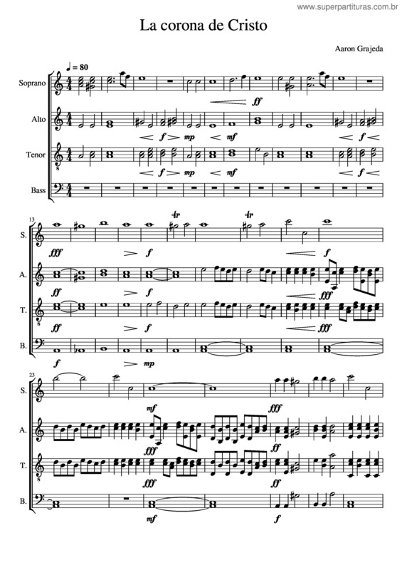 Partitura da música La Corona De Cristo