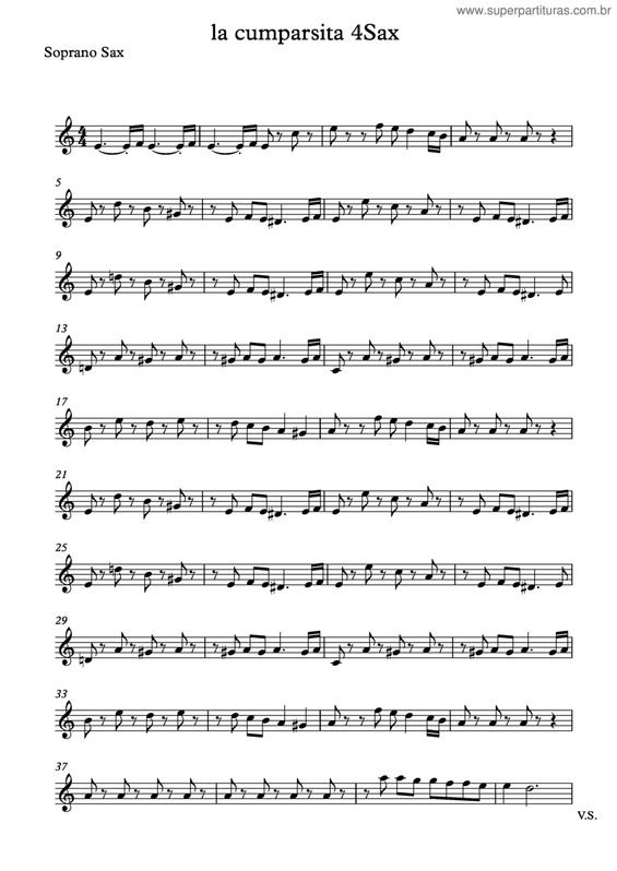 Partitura da música La Cumparsita 4Sax v.3