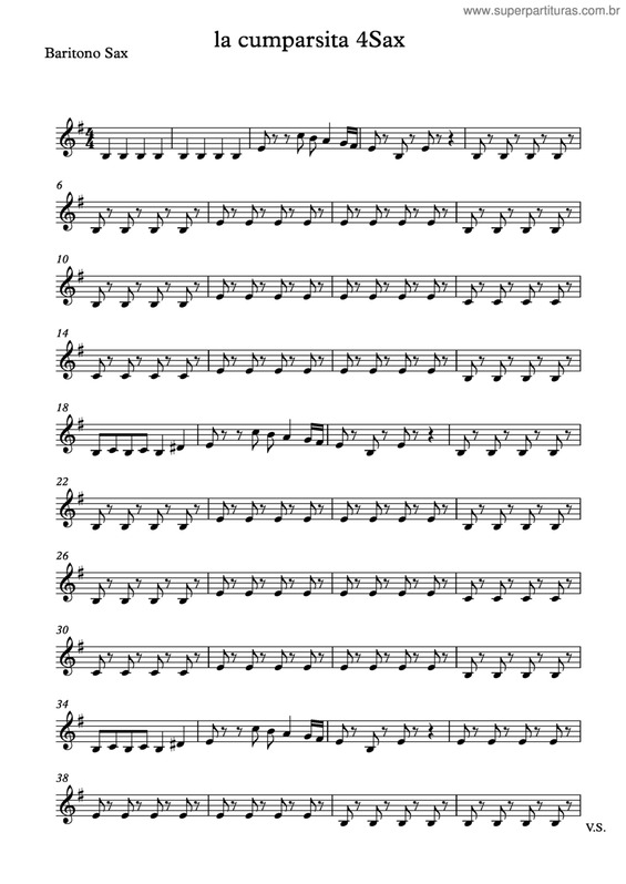 Partitura da música La Cumparsita 4Sax v.4