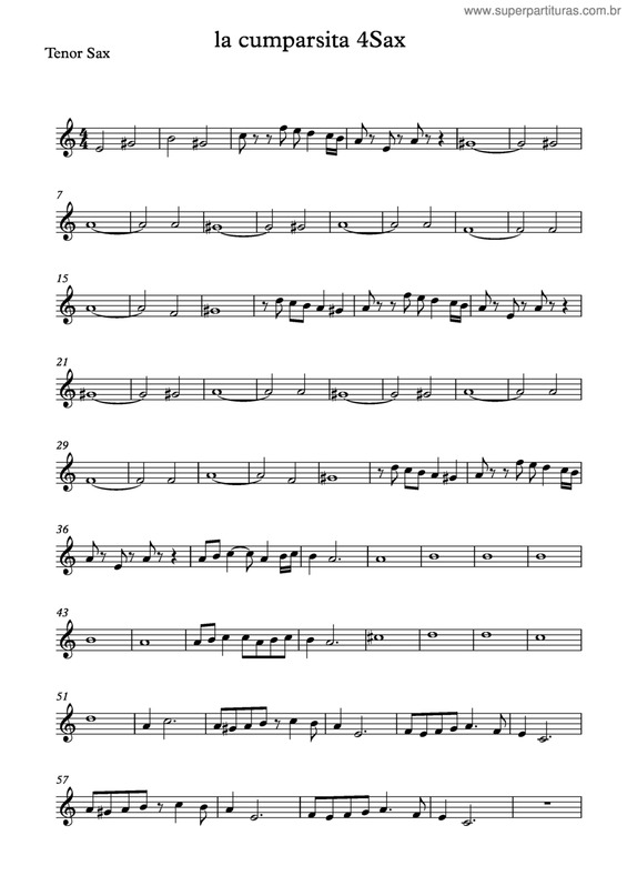 Partitura da música La Cumparsita 4Sax